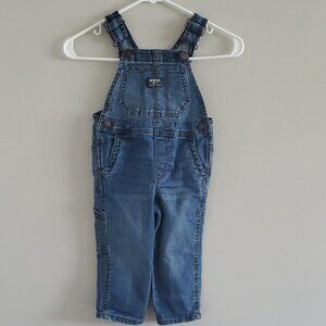 OshKosh B'gosh Toddlers Boys Girs Classic Denim Blue Overall Jumpsuit Sz T2/TA